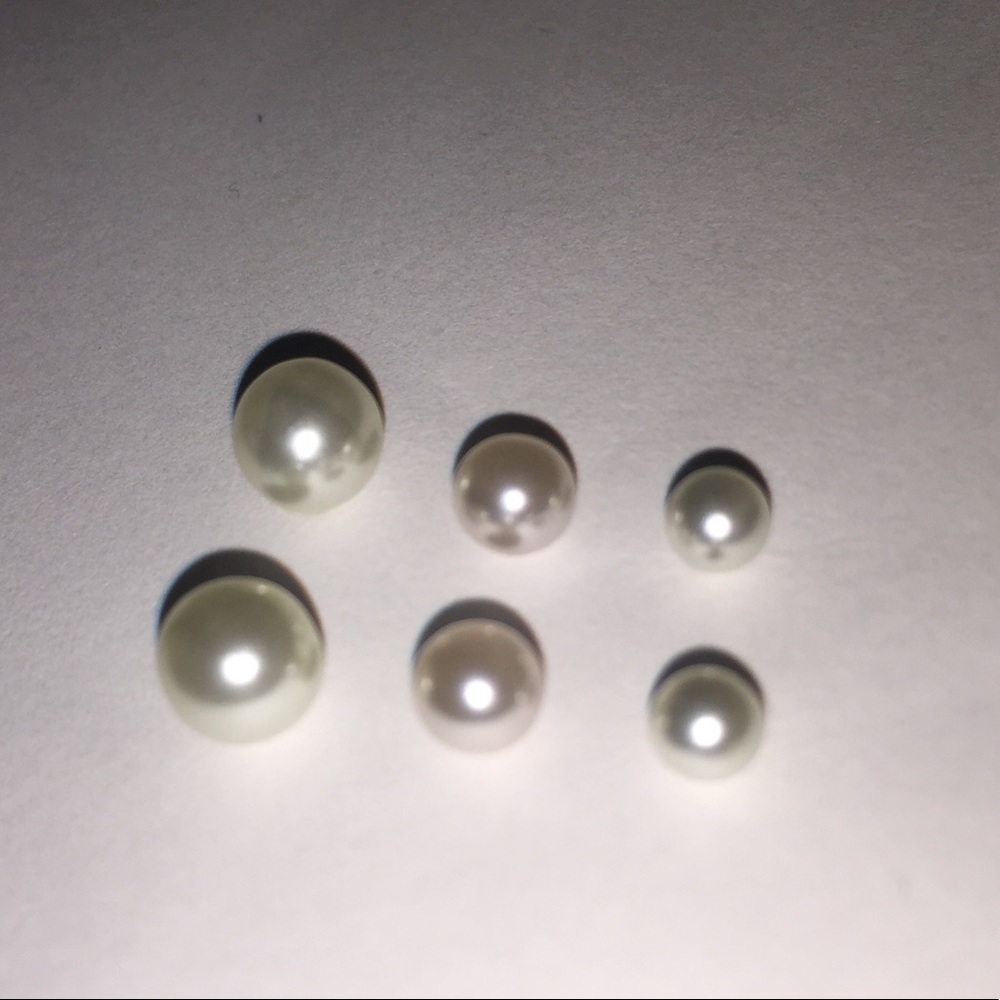 3 pairs of pearl earrings